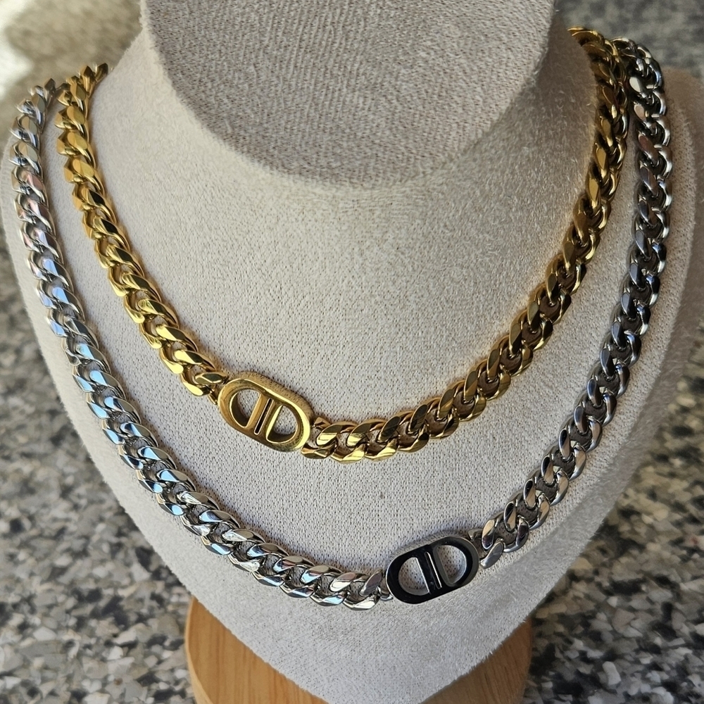 NEW Stainless Steel Cuban Chunky Chain Necklace